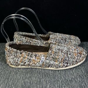 Toms Women’s Shoe Size 7 Woven Multicolored Slip-On Flat Classic Boucle Brown